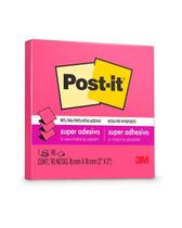 Refil para porta bloco adesivo 3M 76X76mm rosa neon 90fls Refil para porta bloco adesivo 3M 76X76mm rosa neon 90fls