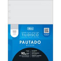 Refil para Tilidisco Colegial Folhas Cinzas Pauta Branca 50 Folhas