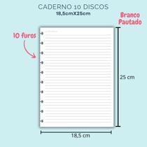 Refil Pautado para Caderno de 10 Discos - 50 Folhas - Cores Variadas