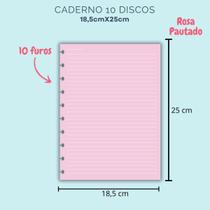 Refil Pautado para Caderno de 10 Discos - 50 Folhas - Cores Variadas