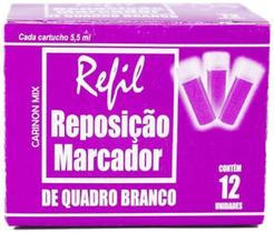 Refil Pincel Marcador Quadro Branco Vboard Master 12Un Vio