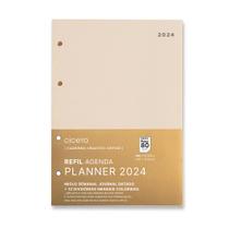 Refil Planner Semanal Cicero 2024 Journal 12 Divisorias 80 Fls Polen 80g A5