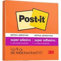 Refil Porta Bloco de Notas Adesivas Reposicionáveis Post-it 76x76 mm - 90 Folhas - 3M - LARANJA