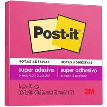 Refil Porta Bloco de Notas Adesivas Reposicionáveis Post-it 76x76 mm - 90 Folhas - 3M - ROSA NEON