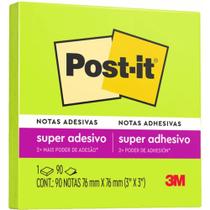 Refil Porta Bloco de Notas Adesivas Reposicionáveis Post-it 76x76 mm - 90 Folhas - 3M - VERDE NEON