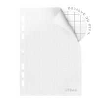 Refil quadriculado argolado, A5, coleção Refil, 90 g branco, 14,8 x 21 cm