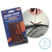 Refil Reparo Remendo de Pneus sem Câmara 5 Macarrão Carro e Moto Passeio Conserto Emergencia