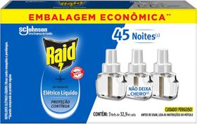 Refil Repelente Líquido Elétrico 45 Noites 3 Unidades 32,9ml