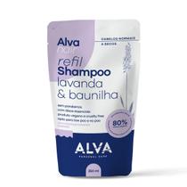 Refil shampoo lavanda e baunilha vegano Alva 250ml