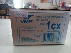 Refil Tag-Pin 40mm Caixa com 5000 Unidades Cristal VMP