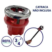 Refil Tarraxa Manual Tarracha Para Cano Metálico Ferro Aço BSPT ¾ Abri Rosca Rosqueadeira Ferramentas