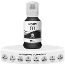 Refil Tinta Preto Original Epson T534 T534120 Ecotank Compatível M1100 M1120 M1180 M2120 M2140 M2170 M3170 M3180