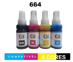 Refil Tintas Compativel Epson 664 Para L355 L395 L475 L565 L1300 L656 L1455 4 CORES Refil Tintas Compativel Epson 664 Para L355 L395 L475 L565 L1300 L656 L1455 4 CORES