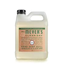 Refill de sabão líquido líquido do dia limpo da Sra. Meyer, fórmula de lavagem manual livre e biodegradável feita com óleos essenciais, perfume de gerânio, 33 oz