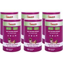 Refils Lint Roller Ruisticki, 4 polegadas, 90 folhas, pacote com 6