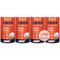 Refils Lint Roller Ruisticki de 4 polegadas e 360 folhas, pacote com 4
