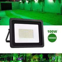 Refletor 100W LED SMD Slim Mini Holofote Verde IP67 Bivolt