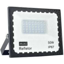 Refletor 50W LED SMD Slim Mini Holofote Branco Frio IP67 Bivolt