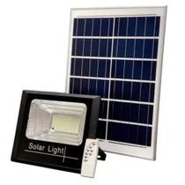 Refletor 50W + Painel Solar LED Branco IP67 + Controle Remoto - Iluminação Int e Ext - Athlanta