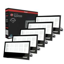 Refletor Avant Led Slim 500w Preto Bivolt 5 Unidades