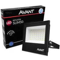 Refletor Avant Led Slim 50w Bivolt Automático 6500k Branco Frio Original