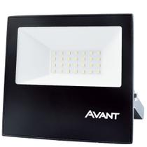 Refletor Avant Led Slim Preto 30W Bivolt 3000K Luz Amarela