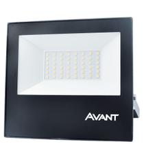 Refletor Avant Led Slim Preto 50W Bivolt 3000K Luz Amarela