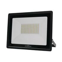 Refletor Blumenau De Led Slim 100w Preto Bivolt 6500k Luz Fria