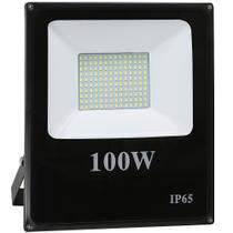 Refletor de LED 100W SMD Preto - Luz Branca Fria 6000K