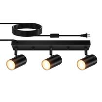 Refletor de teto AUQUEE 3 Light Track Kit de iluminação preto Refletor de teto AUQUEE 3 Light Track Kit de iluminação preto