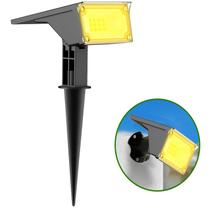 Refletor Ecoforce Solar 6 Leds 50x Mais Forte Dual Color Branco Quente e Verde Spot Jardim Chão Parede Luminária