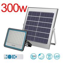 Refletor Energia Solar Led Slim Iluminacao placa Luminária controle remoto 300w - JORTAN