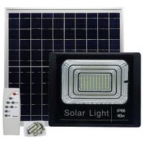 Refletor Energia Solar Placa 50w Sensor Bateria Luminaria Segurança Rua Calçada Casa