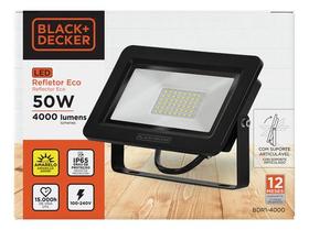 Refletor Externo Jardim ECO LED Black+Decker Luz Amarela 50W IP65 3000K 100-240V