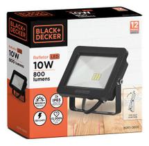 Refletor Externo Jardim ECO LED Black+Decker Luz Branca 10W IP65 6500K 100-240V