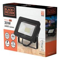 Refletor Externo Jardim ECO LED Black+Decker Luz Branca 30W IP65 6500K 100-240V