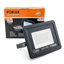 Refletor Foxlux Led 50W 6,5K 30000H Preto