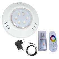 Refletor Hiper Led 9W Branco Abs Piscina + Controle e Fonte