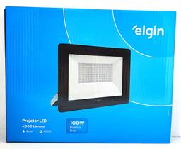 Refletor Holofote LED 100W 6500K Elgin Preto Bivolt