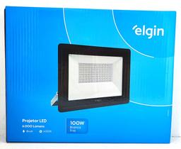 Refletor Holofote LED 100W 6500K Elgin Preto Bivolt Refletor Holofote LED 100W 6500K Elgin Preto Bivolt