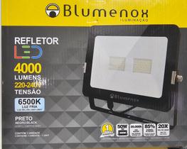 Refletor Holofote Led 50W 6500K 220V IP65 Pto Blumenox