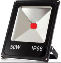 Refletor Holofote LED COB 50w Vermelho - IP66 - Iluminação Eficiente e Econômica