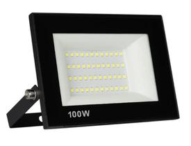 Refletor Holofote Microled Slim 100W Branco Frio