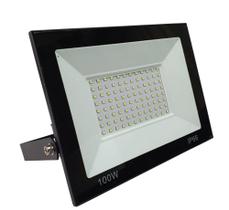 Refletor Holofote Microled Slim 100w Branco Frio Ip66 Bivolt