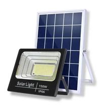 Refletor Holofote Solar 150W Branco Frio 6500K Iluminação Led Externa