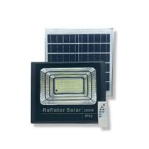 Refletor Holofote Solar 300W 6000K+Placa Solar Prova Dágua - Kh7