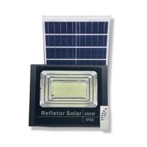 Refletor Holofote Solar 400W 6000K+Placa Solar Prova Dágua - Kh7
