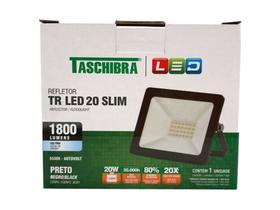 Refletor Holofote Tr Slim Preto 20w Autovolt 6500k Taschibra