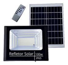 Refletor Holofote Ultra Led 100W Com Controle E Placa Solar