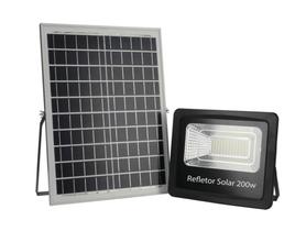 Refletor Holofote Ultra Led Solar 200W 6000K + Placa Solar - Paylow Led